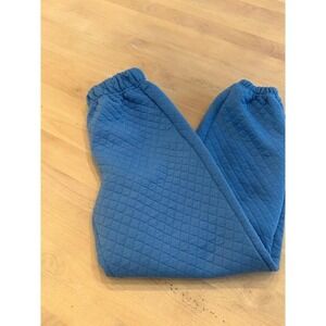 Quilted Joggers Blue Cozy Athleisure Lounge Sweatpants Comfy Casual